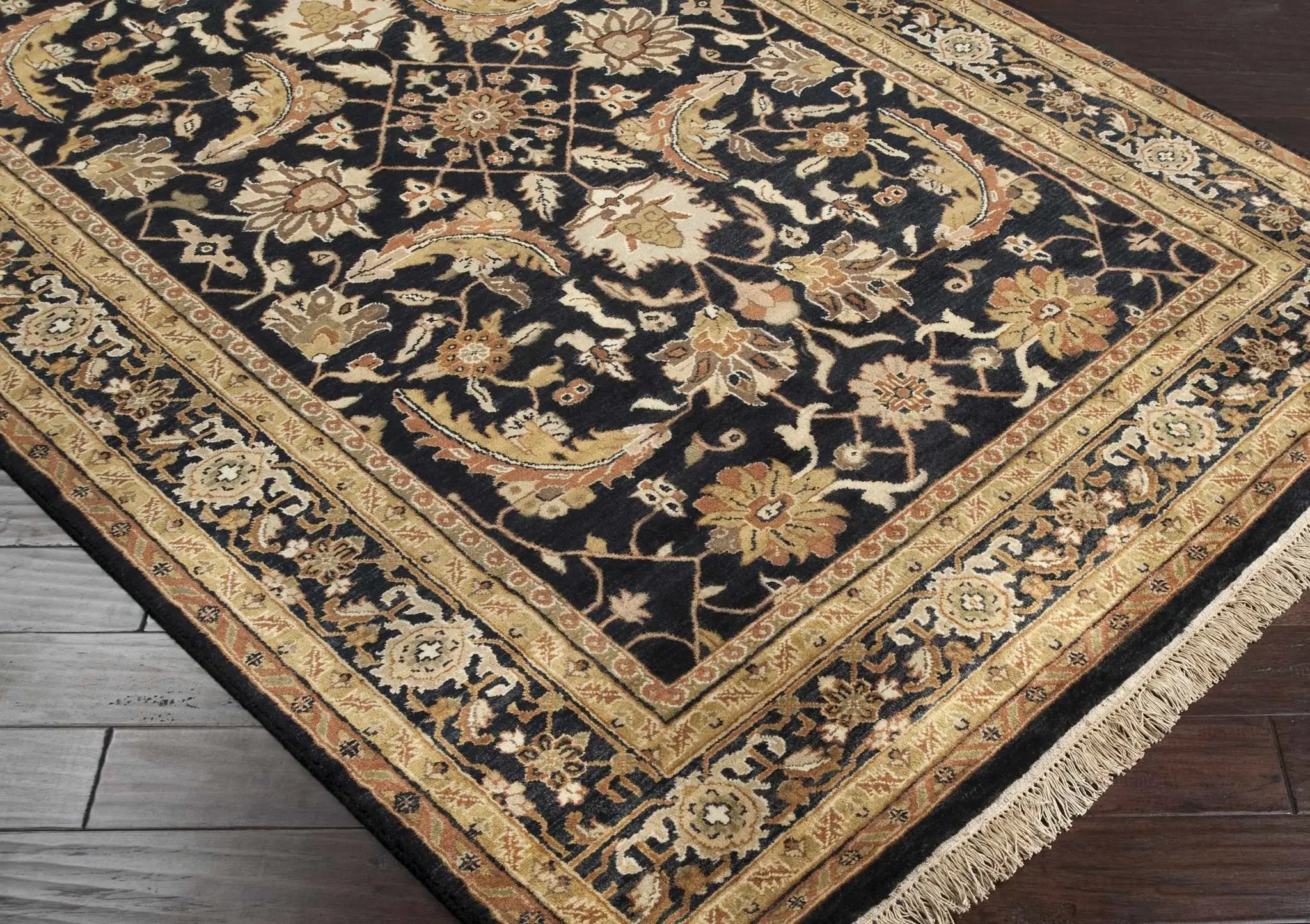 Black&Gold Premium Wool Rug - Clearance by Boutique Rugs