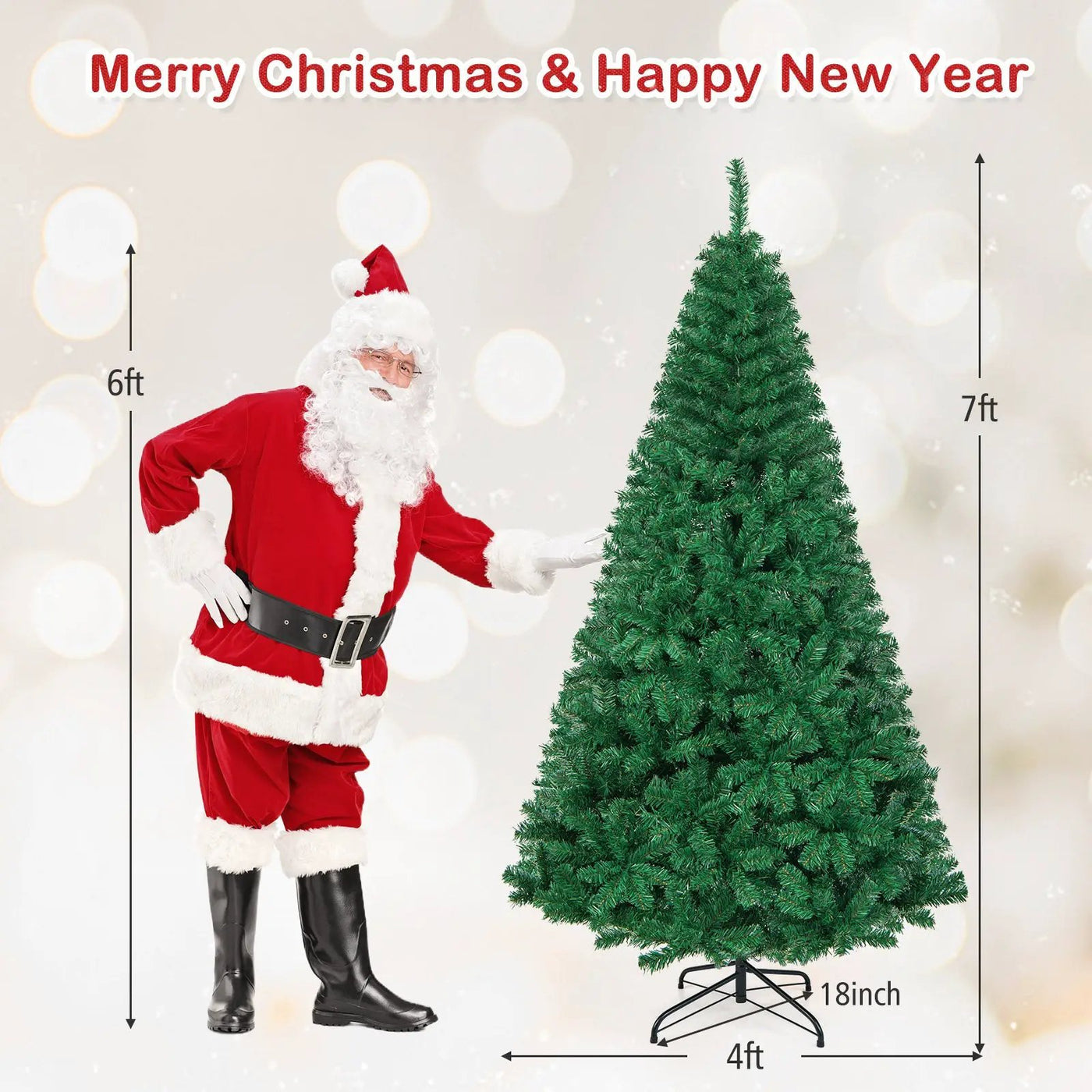 Artificial PVC Christmas Tree with Solid Metal Stand by DirectDeals