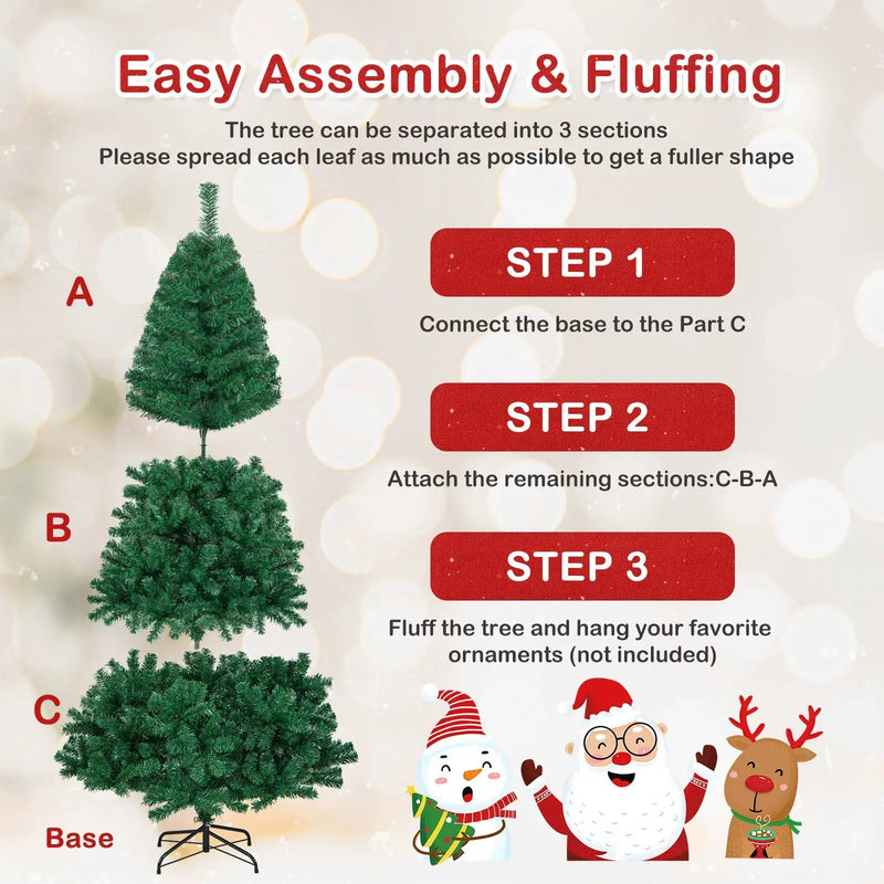 Artificial PVC Christmas Tree with Solid Metal Stand by DirectDeals