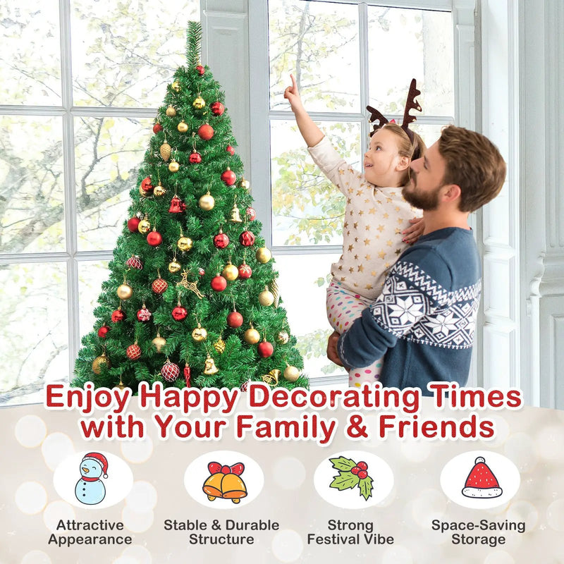 Artificial PVC Christmas Tree with Solid Metal Stand by DirectDeals