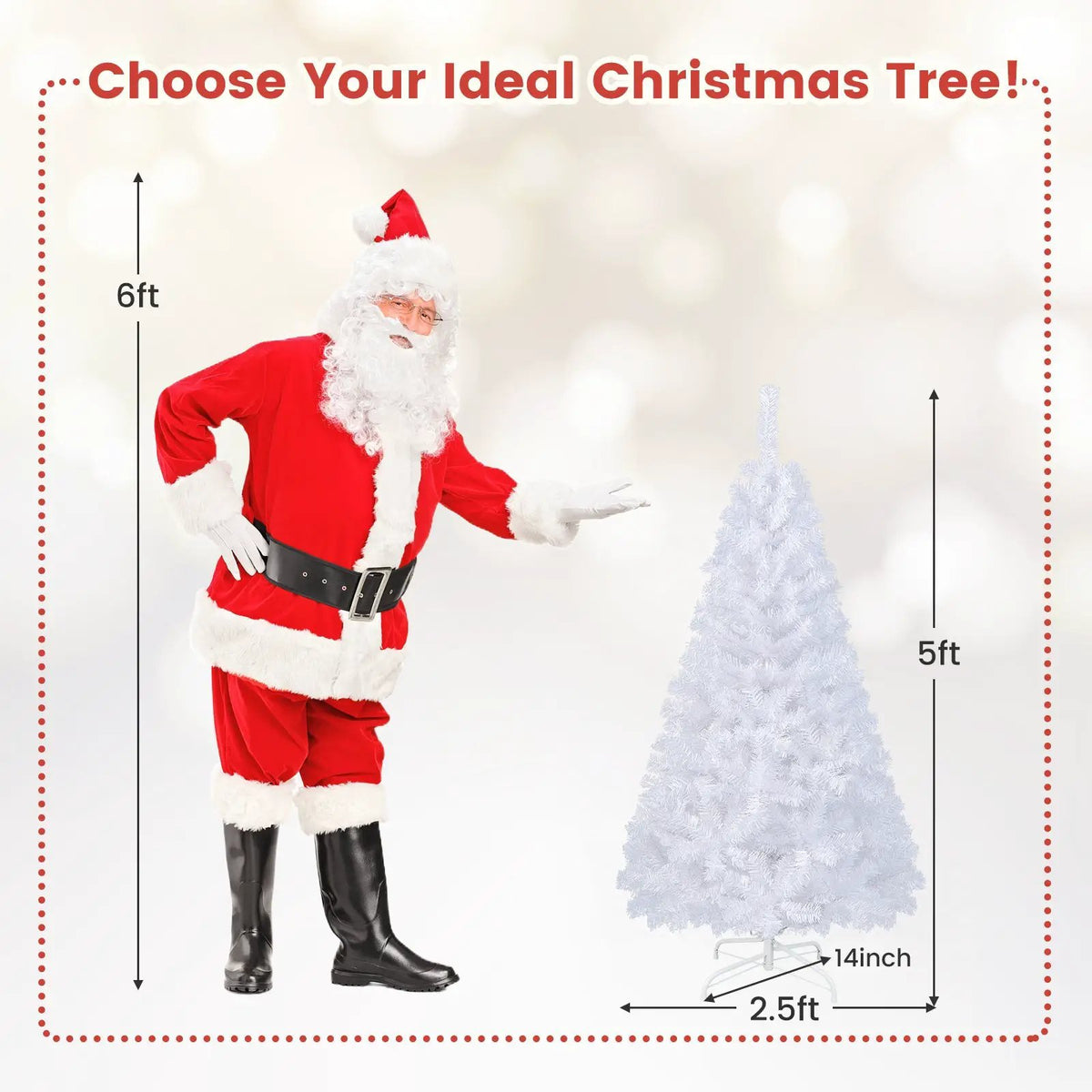 8 ft White Artificial PVC Christmas Tree with Stand by DirectDeals