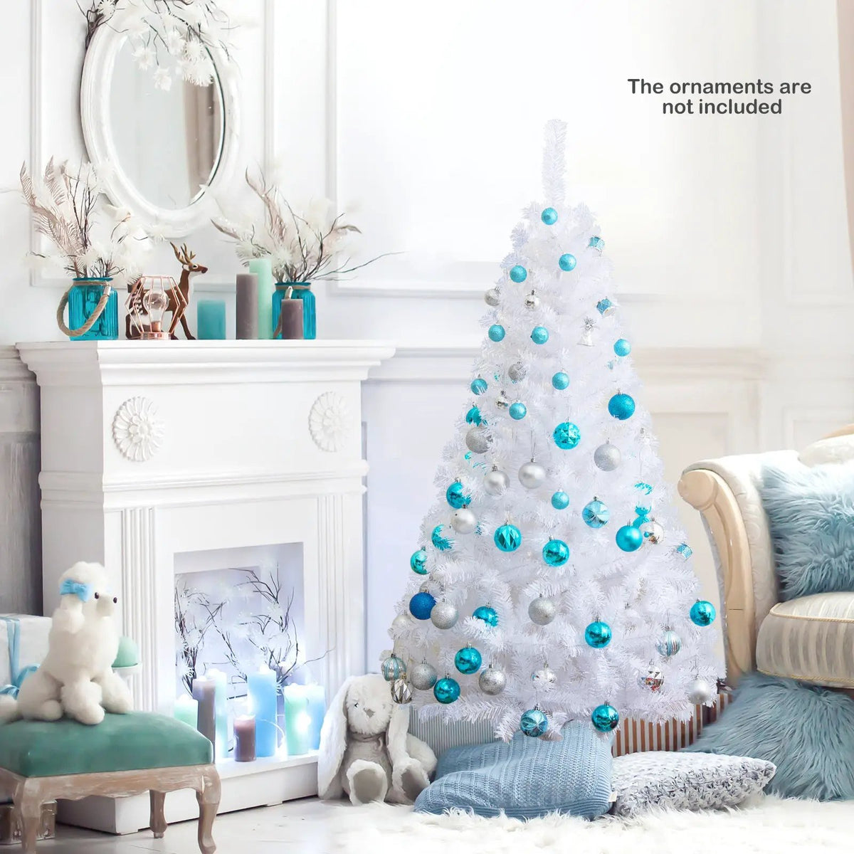 8 ft White Artificial PVC Christmas Tree with Stand by DirectDeals