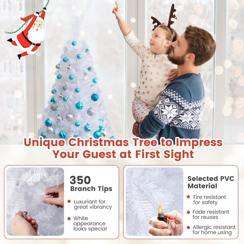 8 ft White Artificial PVC Christmas Tree with Stand by DirectDeals