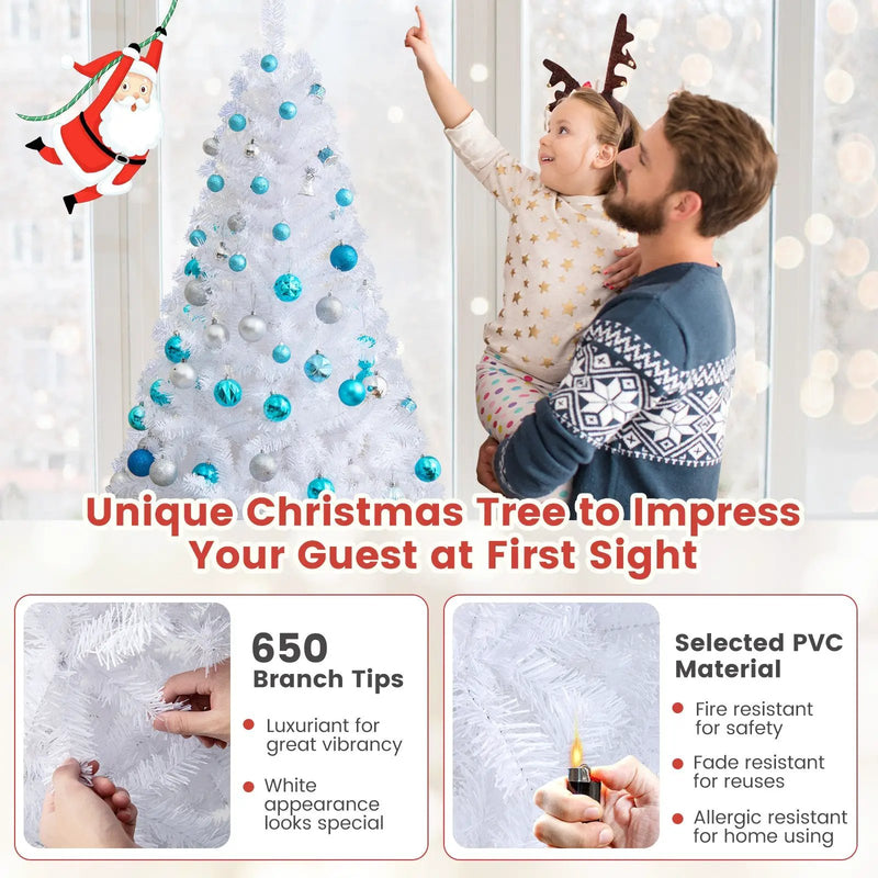 8 ft White Artificial PVC Christmas Tree with Stand by DirectDeals