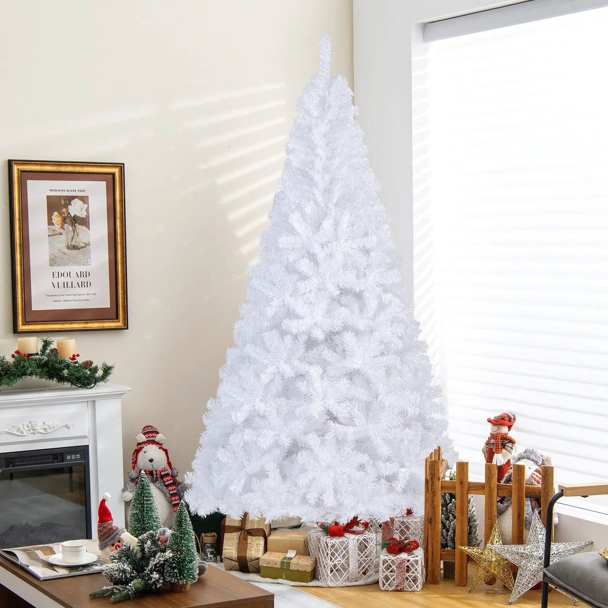 8 ft White Artificial PVC Christmas Tree with Stand by DirectDeals