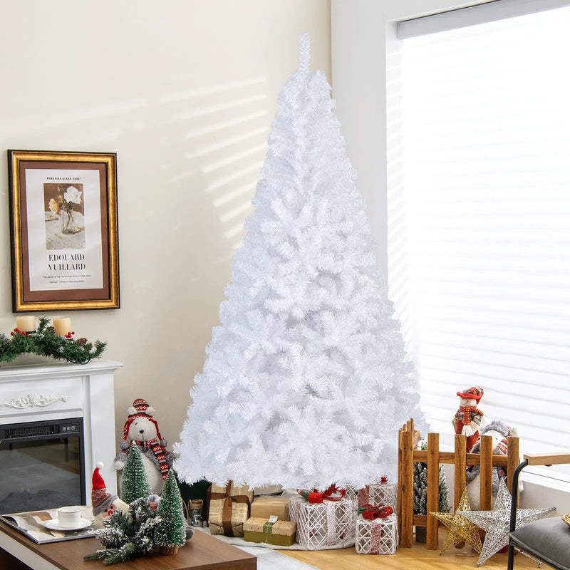 8 ft White Artificial PVC Christmas Tree with Stand by DirectDeals