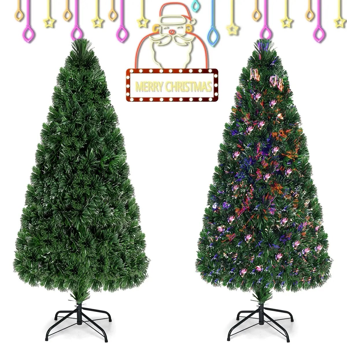 3' / 4' / 5' / 6' Fiber Optic Artificial PVC Christmas Tree by DirectDeals
