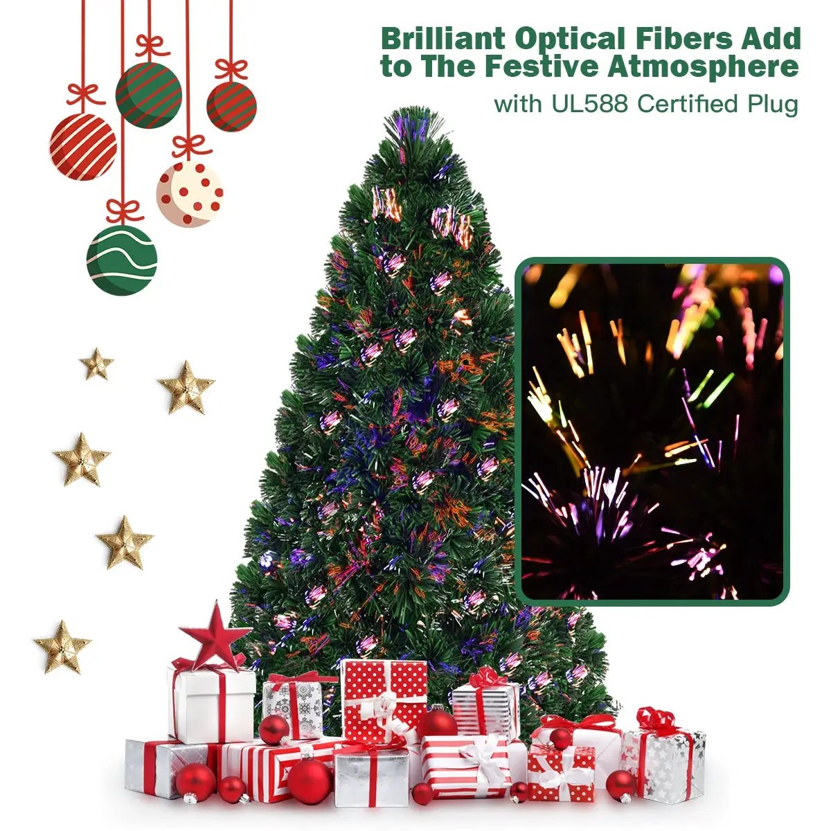 3' / 4' / 5' / 6' Fiber Optic Artificial PVC Christmas Tree by DirectDeals