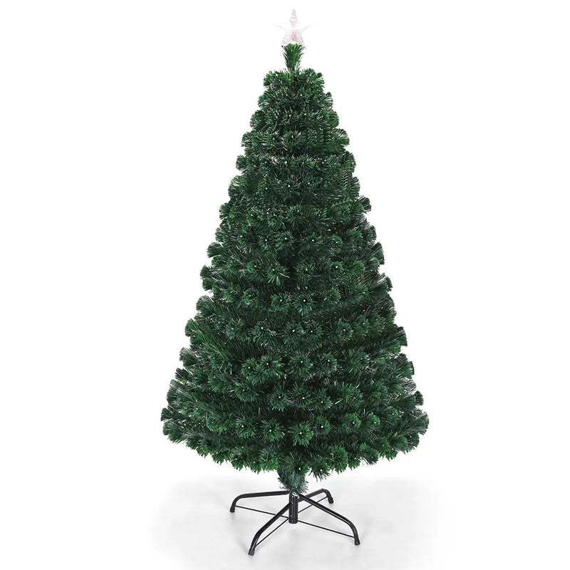 5/6/7 Feet Multicolor Artificial Christmas Tree with LED Light and Metal Stand by DirectDeals