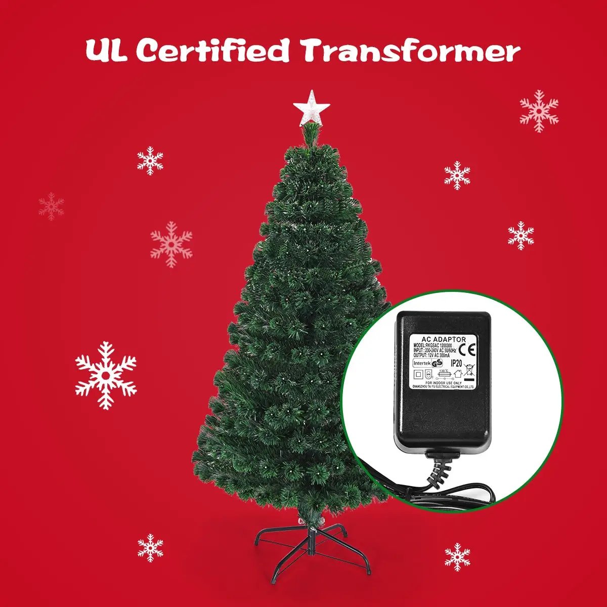 5/6/7 Feet Multicolor Artificial Christmas Tree with LED Light and Metal Stand by DirectDeals