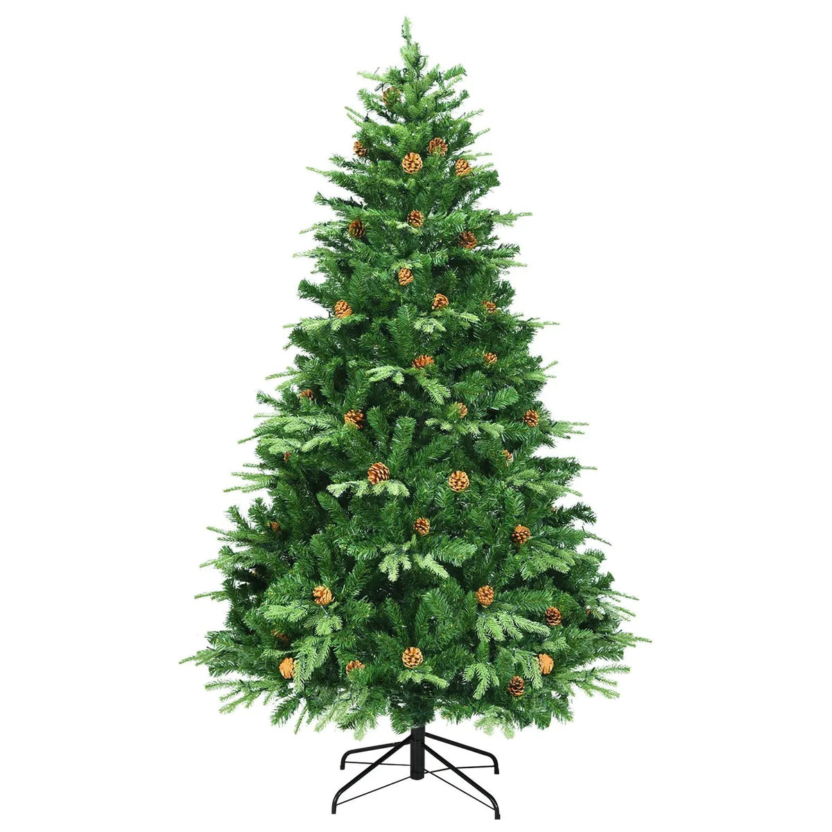 7.5 ft Artificial Christmas Tree with LED Lights and Pine Cones by DirectDeals