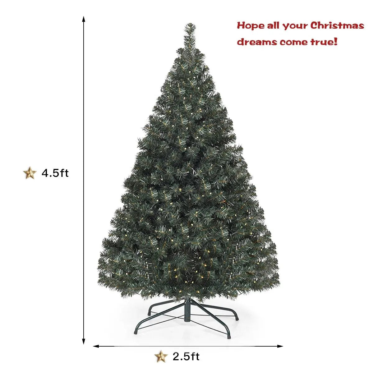 4.5 Feet PVC Pre-lit Artificial Hinged Christmas Tree by DirectDeals