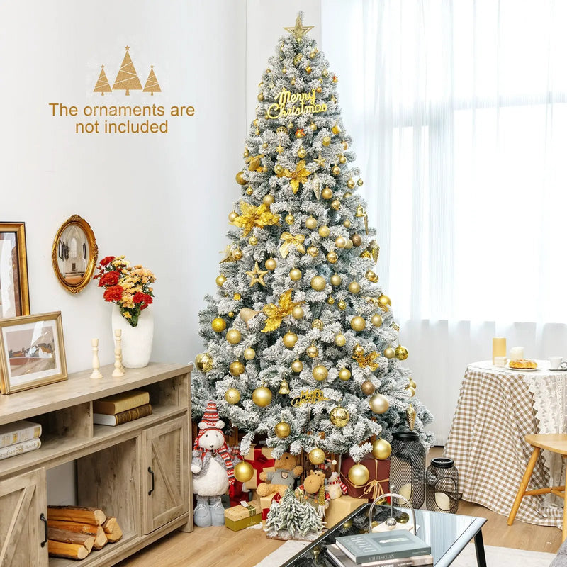 9 Feet Artificial Christmas Tree with Premium Snow Flocked Hinged by DirectDeals