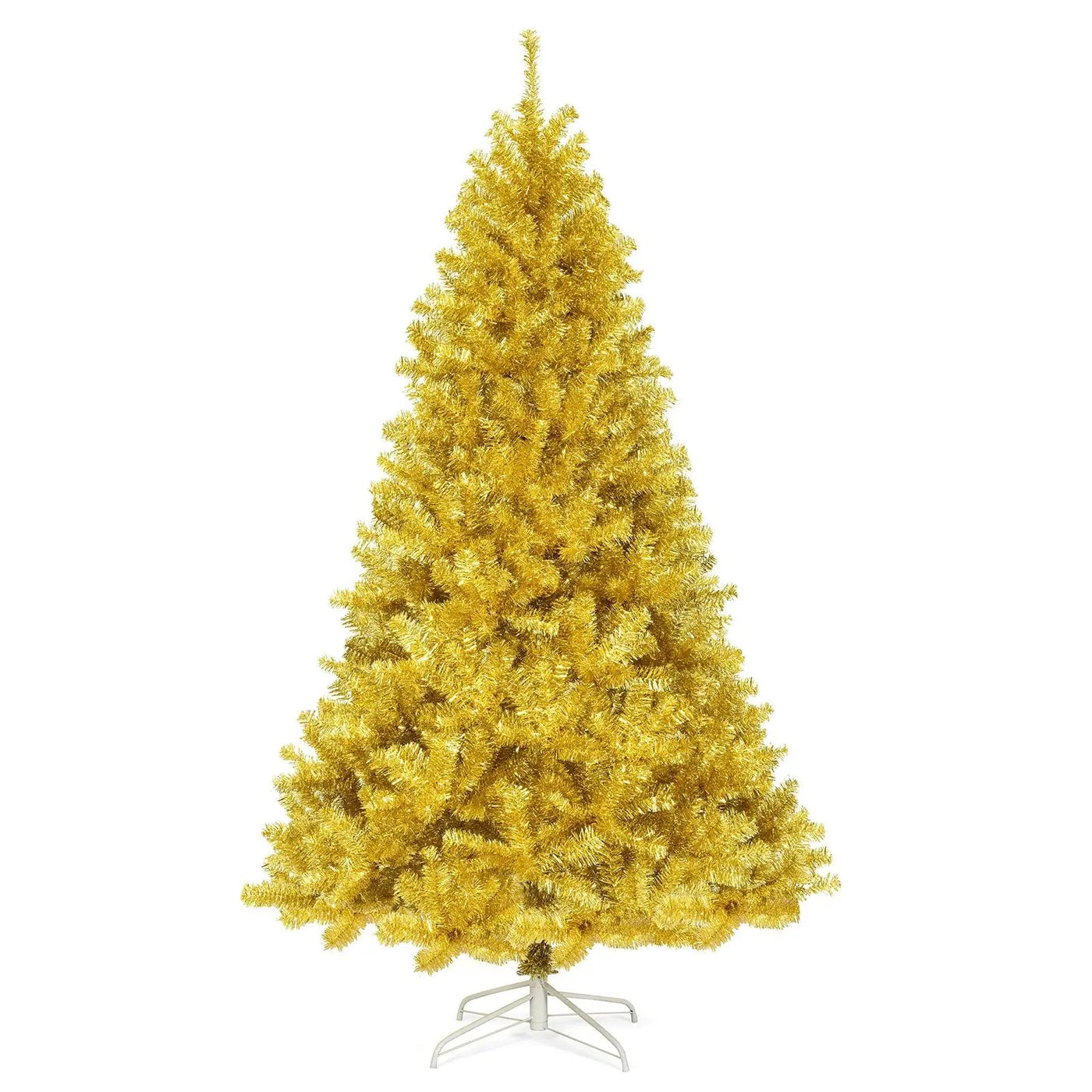 6/7.5 Feet Artificial Tinsel Christmas Tree Hinged with Foldable Stand by DirectDeals