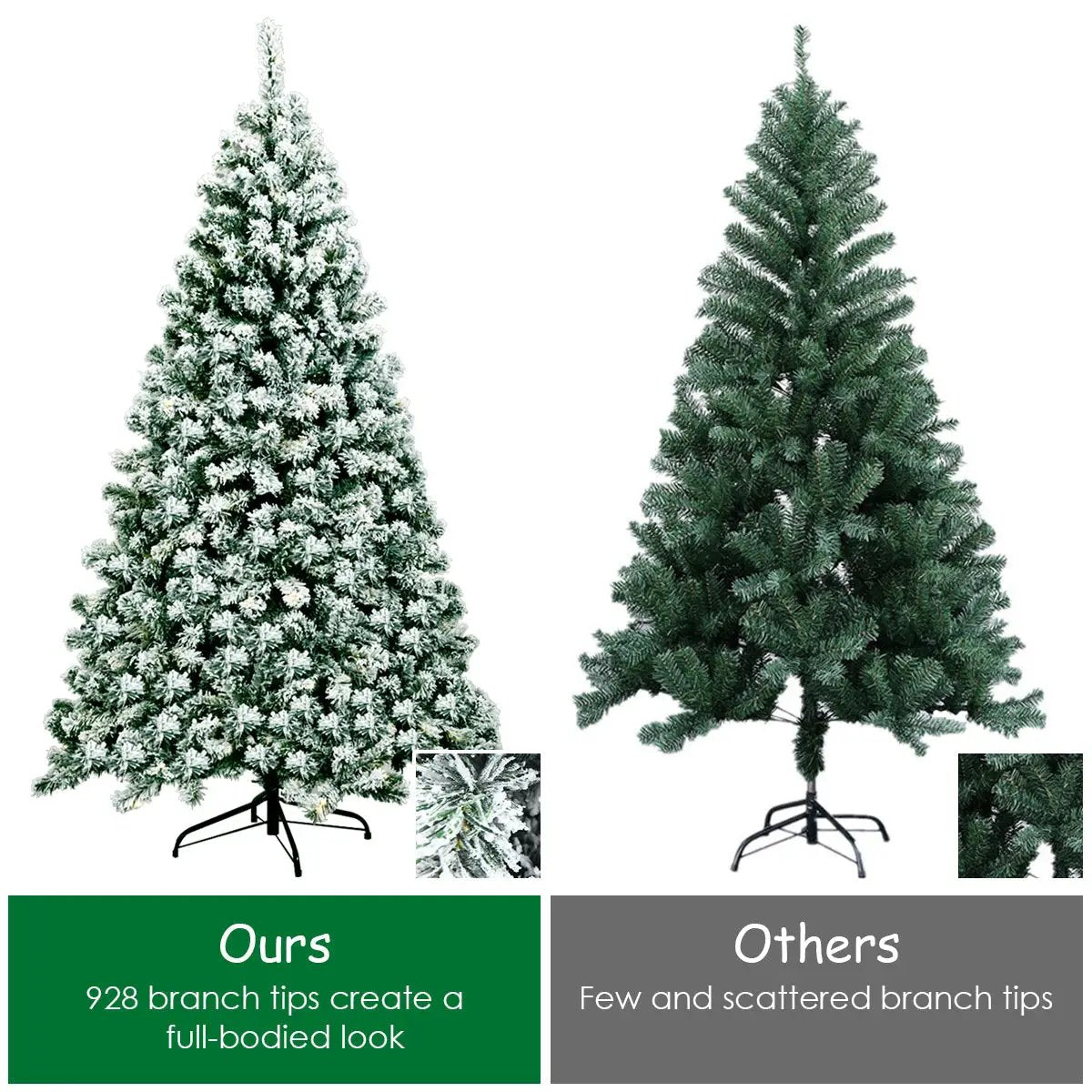 6 Feet Pre-Lit Premium Snow Flocked Hinged Artificial Christmas Tree by DirectDeals