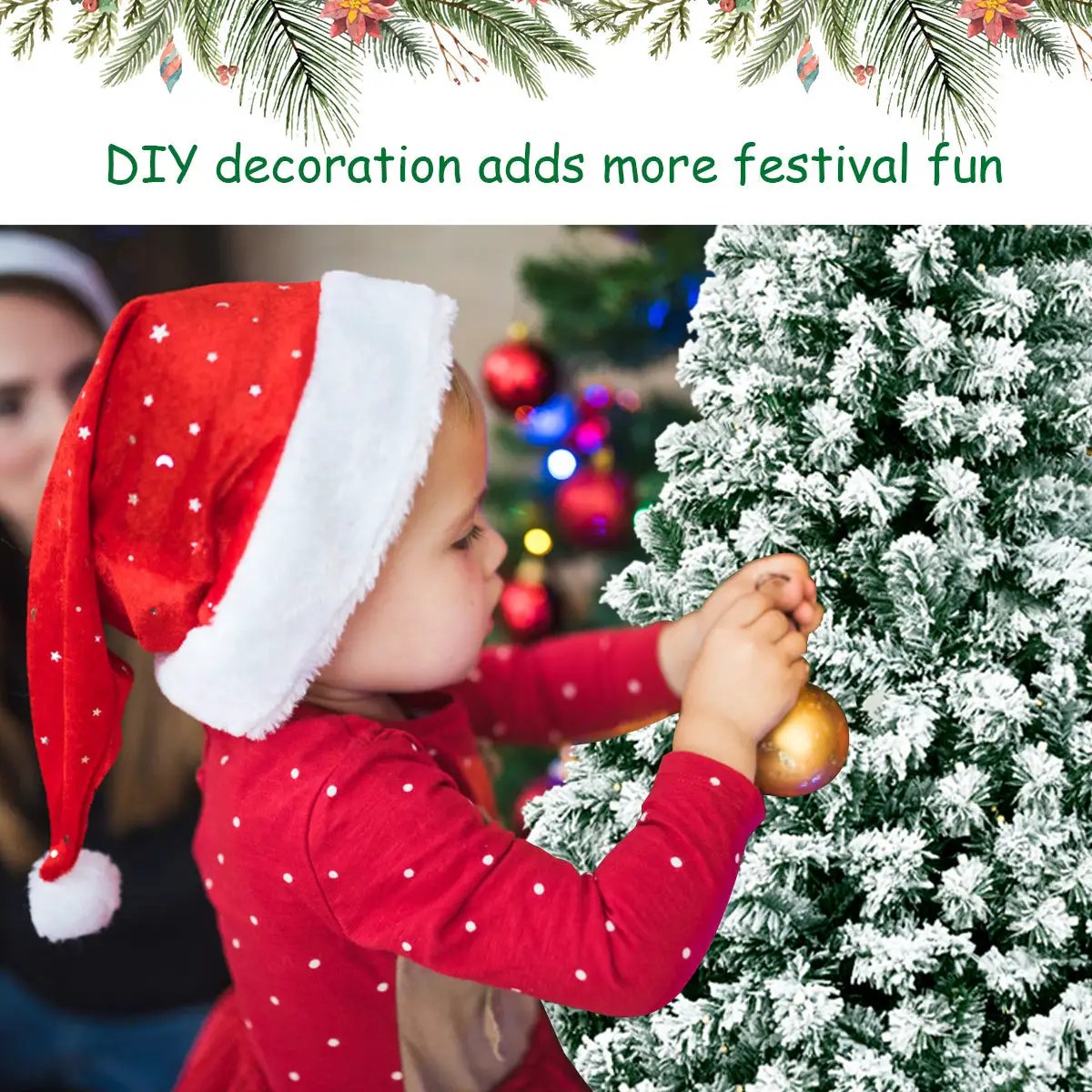 6 Feet Pre-Lit Premium Snow Flocked Hinged Artificial Christmas Tree by DirectDeals
