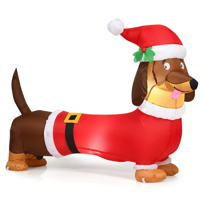5 Feet Inflatable Christmas Dog with LED Lights by DirectDeals