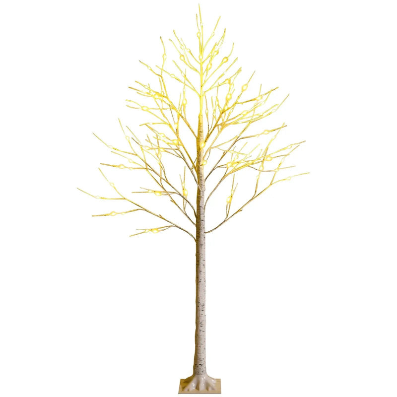 Pre-lit White Twig Birch Tree for Christmas Holiday with LED Lights by DirectDeals