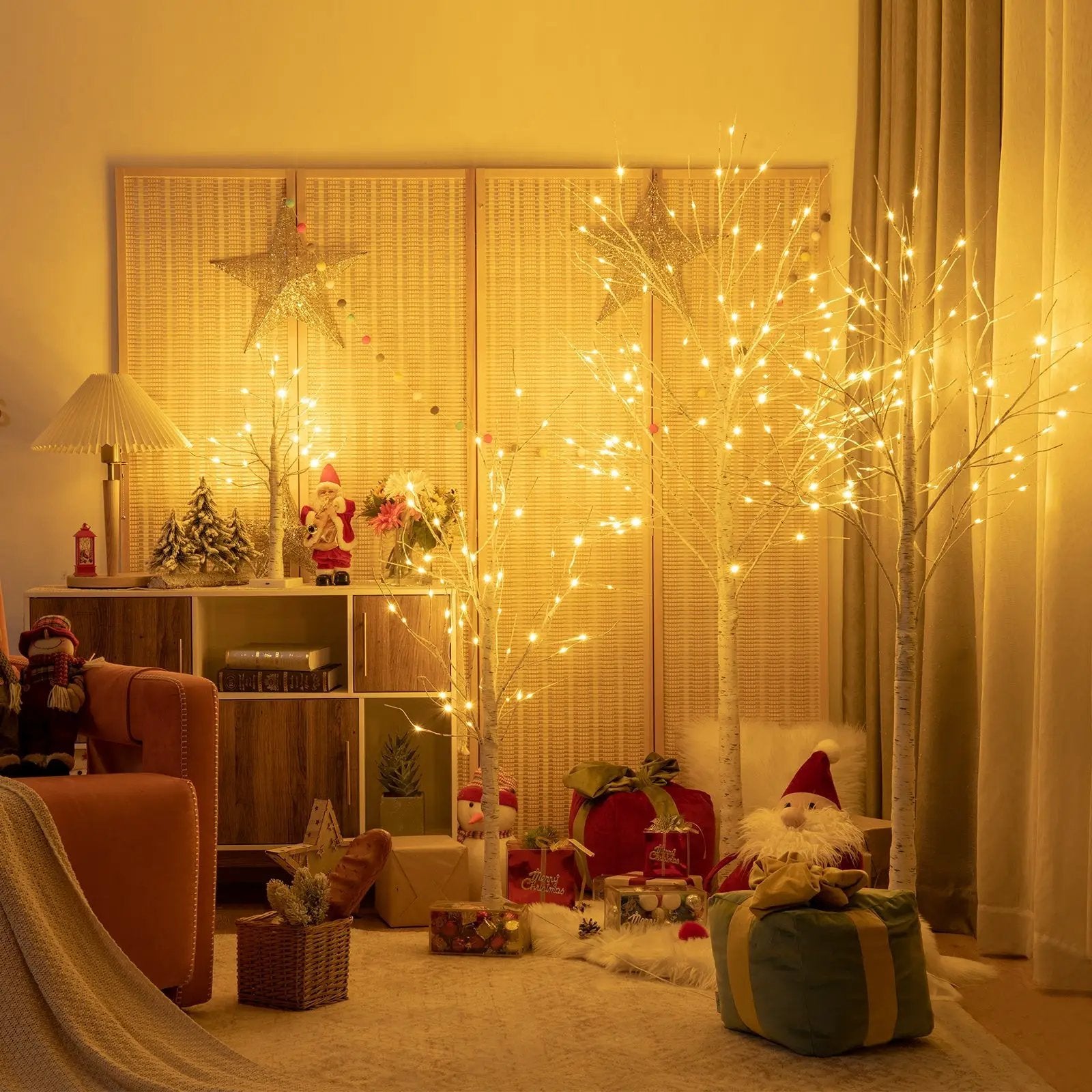 Pre-lit White Twig Birch Tree for Christmas Holiday with LED Lights by DirectDeals