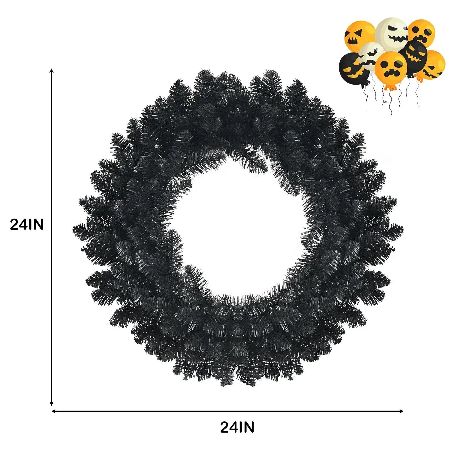 24 Inch Pre-lit Halloween Wreath with 35 Purple LED Lights by DirectDeals