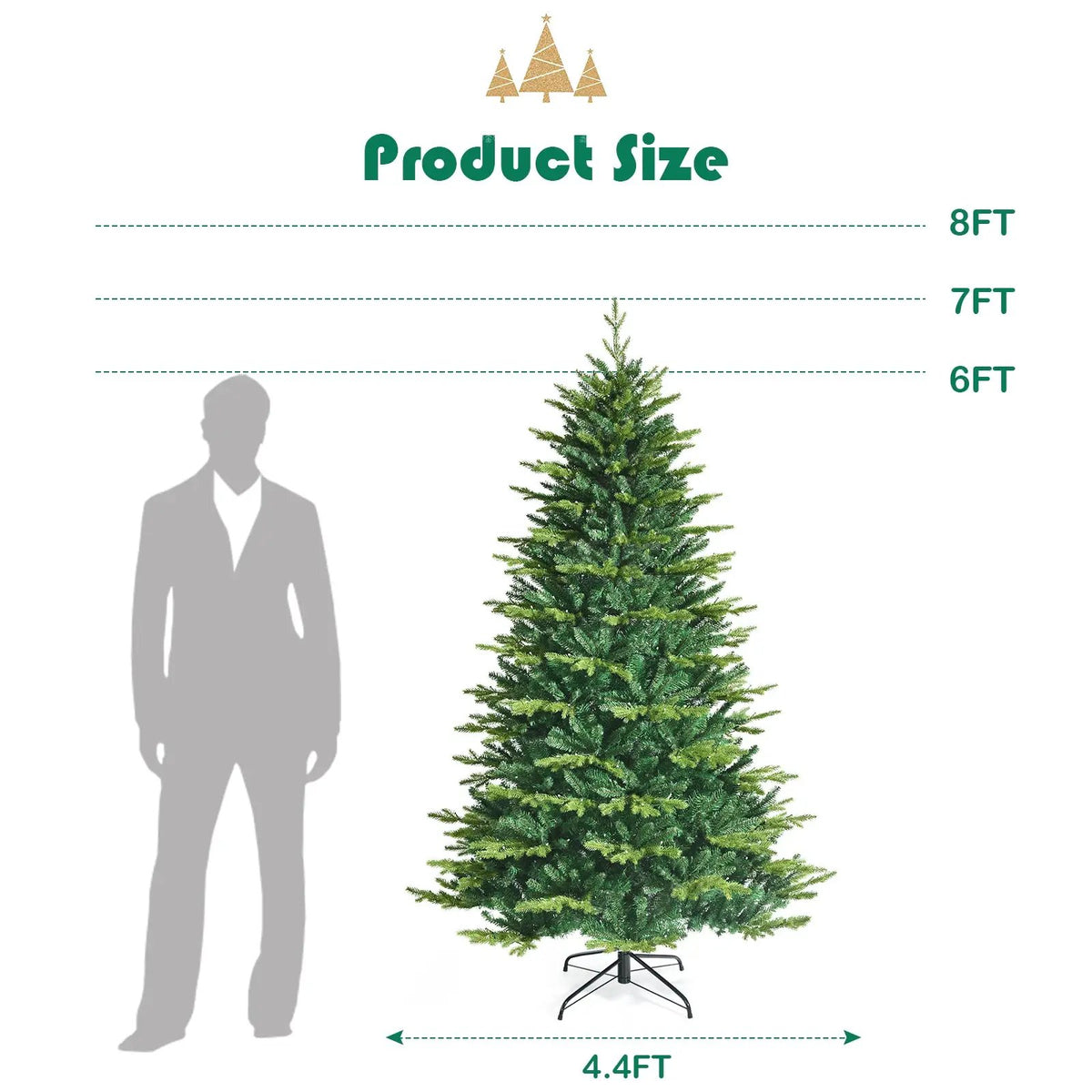 Pre-lit Artificial Hinged Christmas Tree with APP Controlled LED Lights by DirectDeals