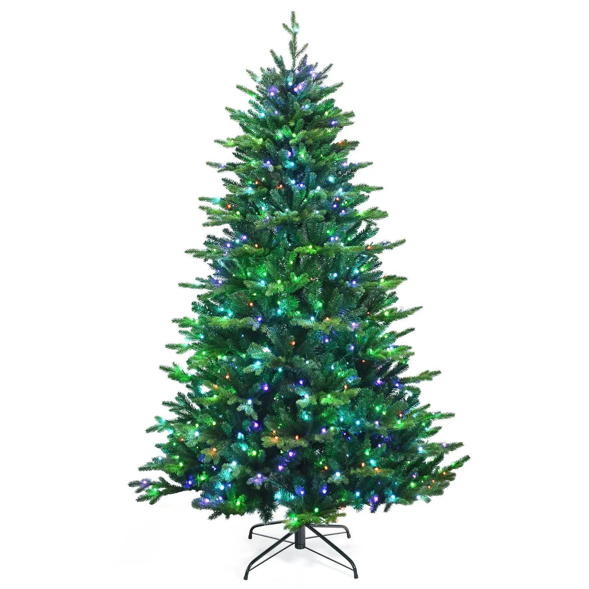 Pre-lit Artificial Hinged Christmas Tree with APP Controlled LED Lights by DirectDeals