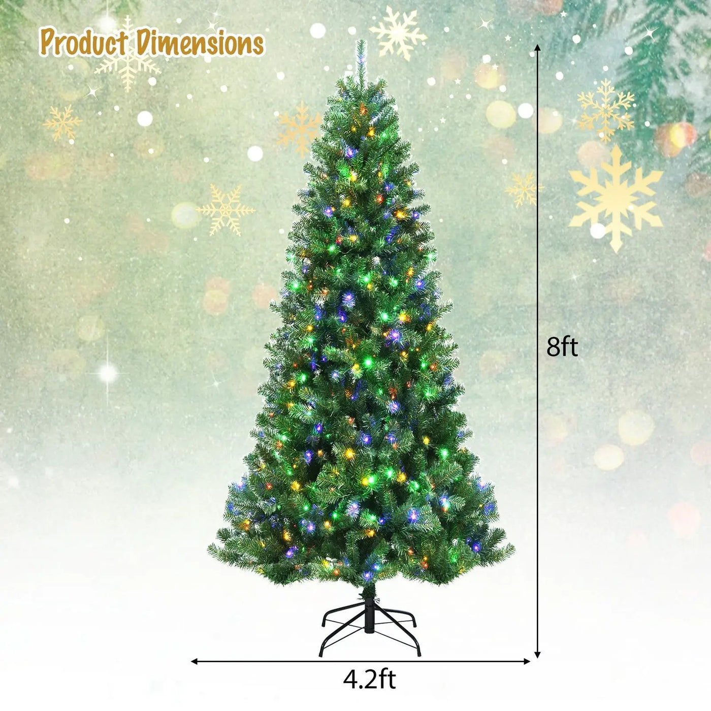 Artificial Hinged Christmas Tree with Remote-controlled Color-changing LED Lights by DirectDeals