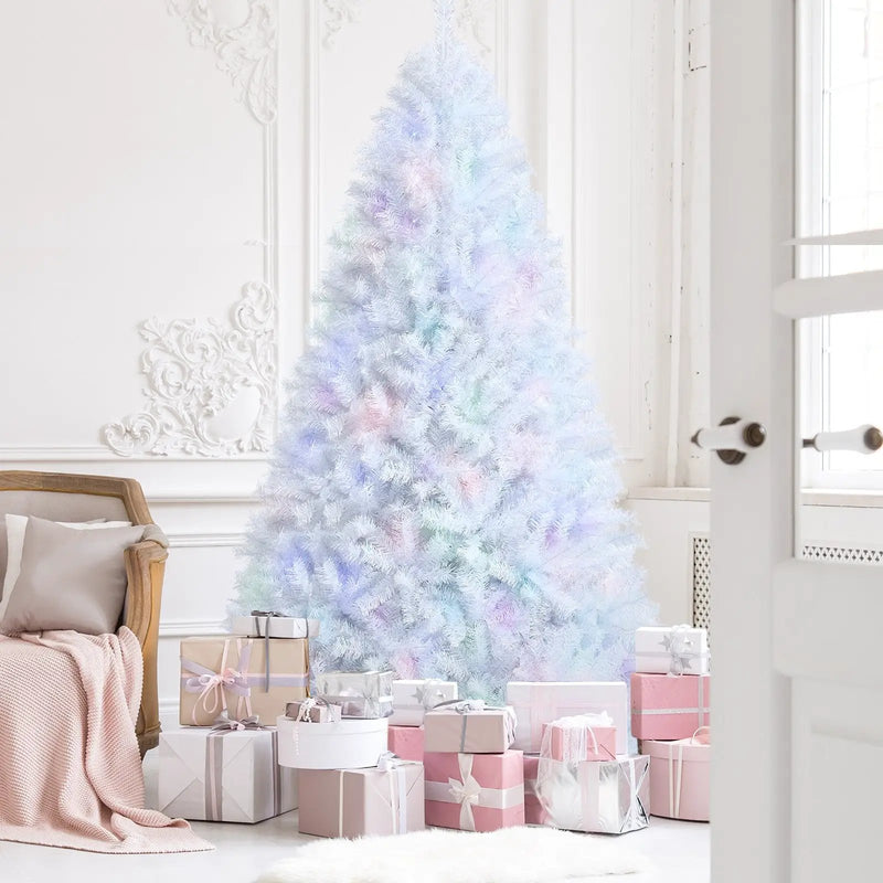 8 Feet Artificial Christmas Tree with 1636 Iridescent Branch Tips by DirectDeals