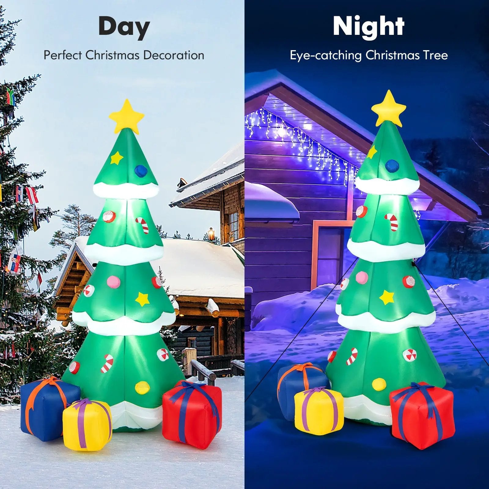 6 Feet Tall Blow up Christmas Tree with 3 Gift Boxes by DirectDeals