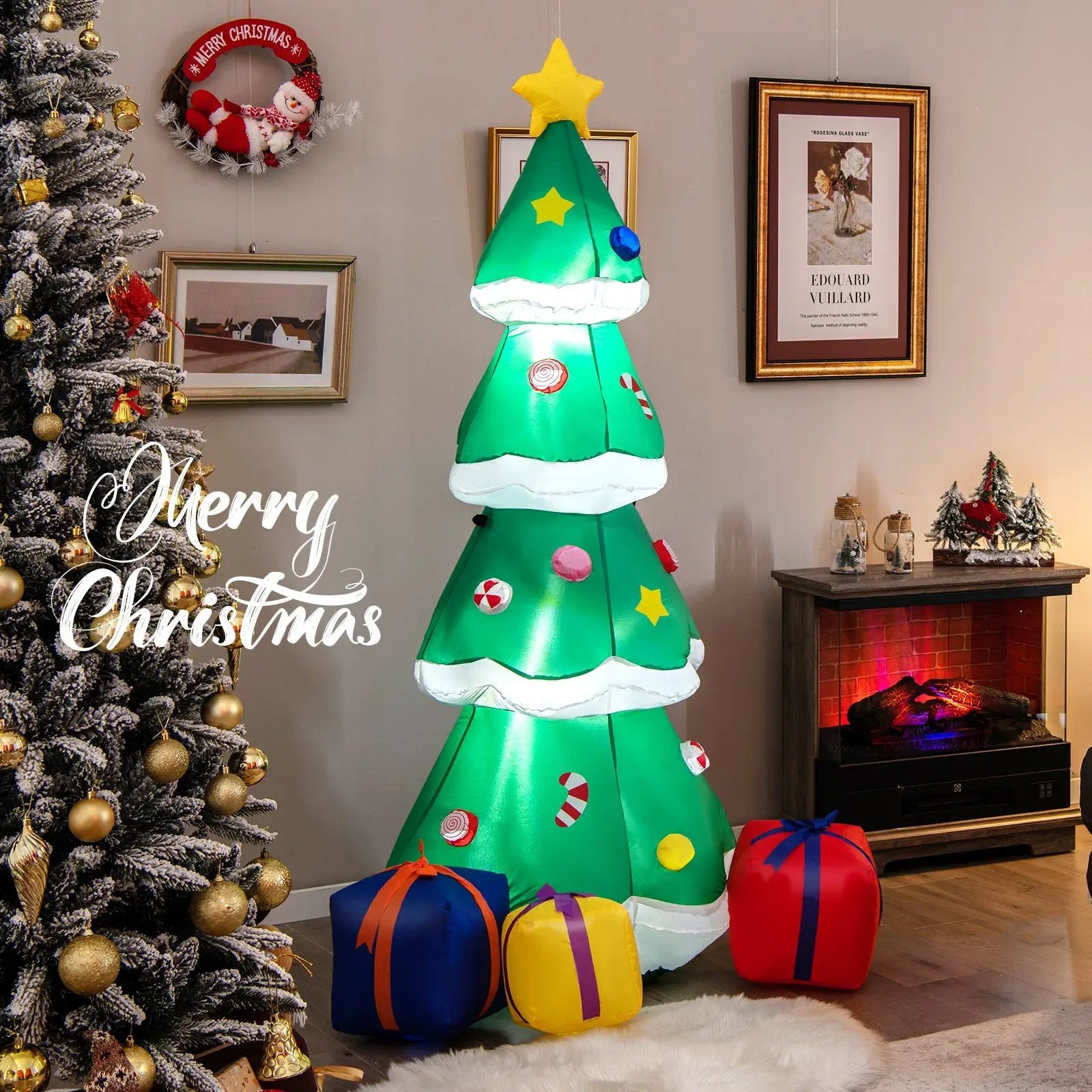 6 Feet Tall Blow up Christmas Tree with 3 Gift Boxes by DirectDeals