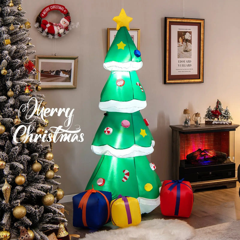 6 Feet Tall Blow up Christmas Tree with 3 Gift Boxes by DirectDeals