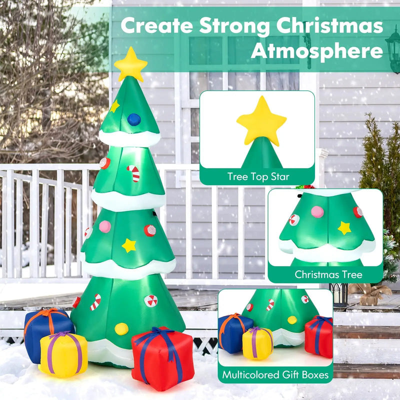 6 Feet Tall Blow up Christmas Tree with 3 Gift Boxes by DirectDeals