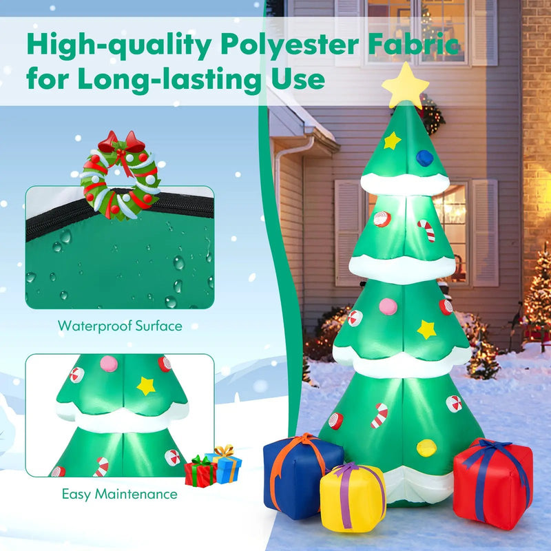 6 Feet Tall Blow up Christmas Tree with 3 Gift Boxes by DirectDeals