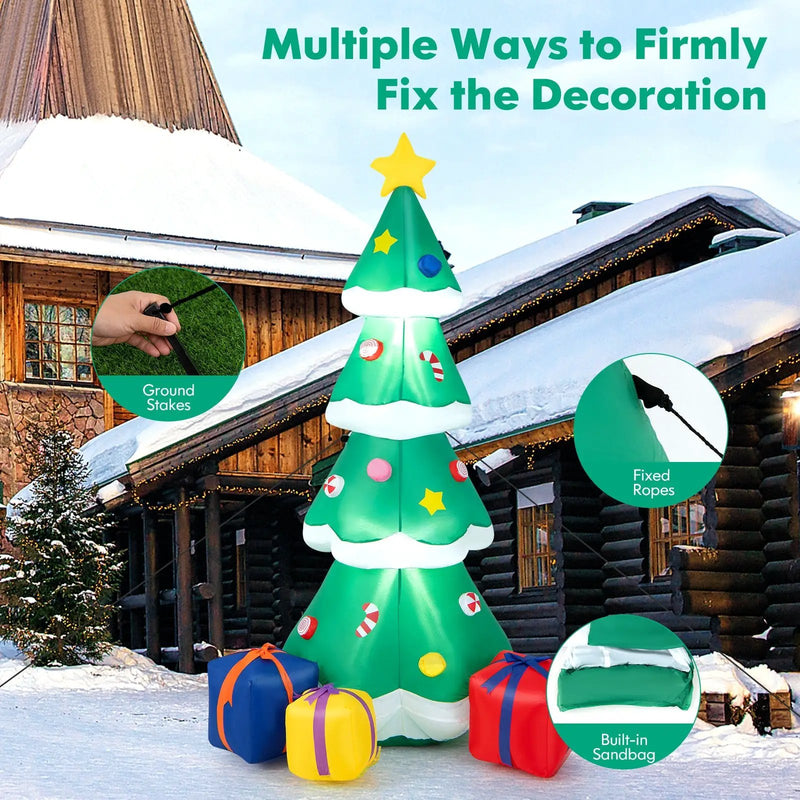 6 Feet Tall Blow up Christmas Tree with 3 Gift Boxes by DirectDeals