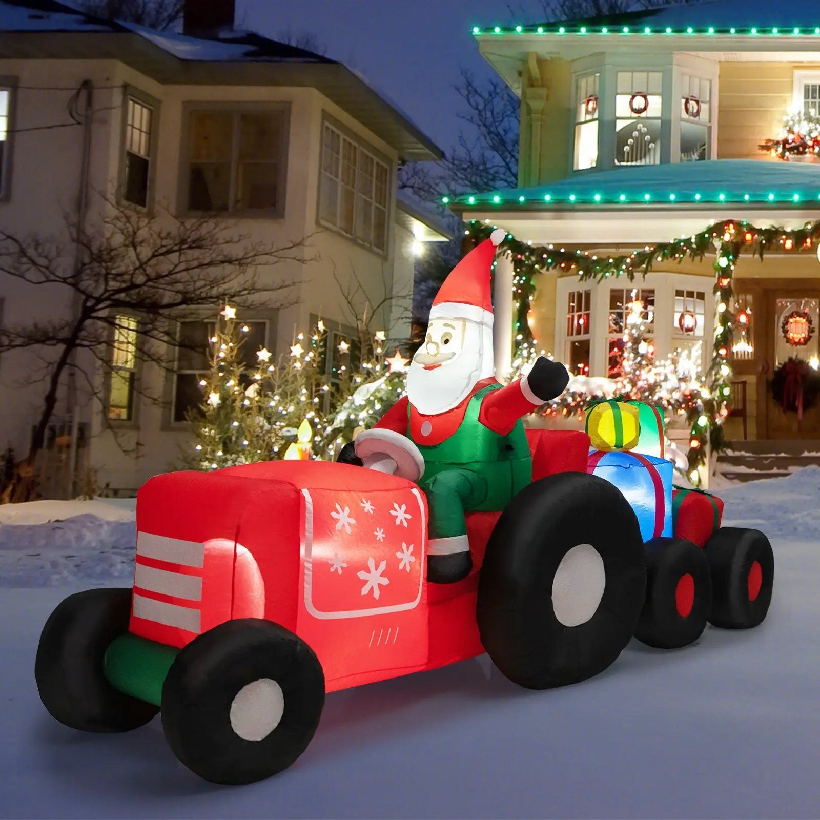 9 Feet Long Christmas Inflatables Santa Claus Decoration with Gifts by DirectDeals