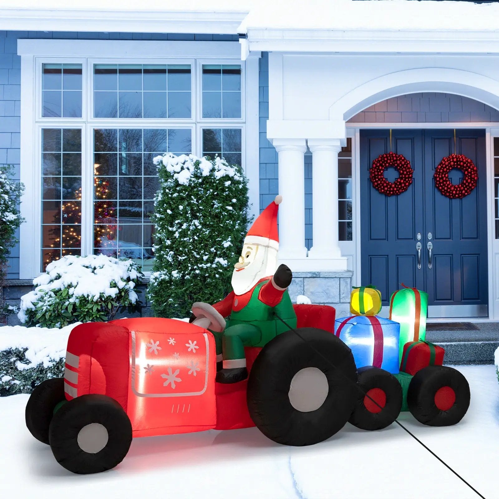 9 Feet Long Christmas Inflatables Santa Claus Decoration with Gifts by DirectDeals