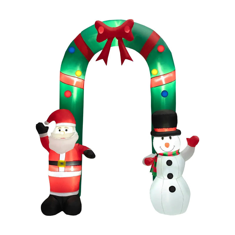 8 Feet Christmas Inflatable Archway with Santa Claus and Snowman by DirectDeals