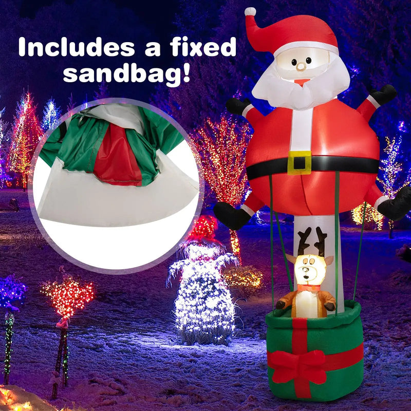 8 Feet Inflatable Santa Claus and Reindeer by DirectDeals