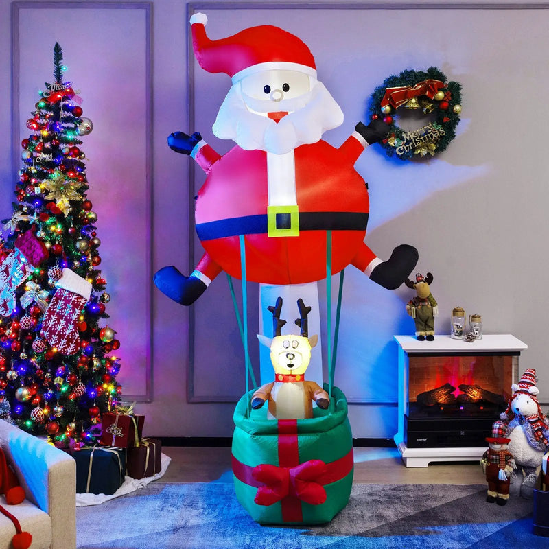 8 Feet Inflatable Santa Claus and Reindeer by DirectDeals