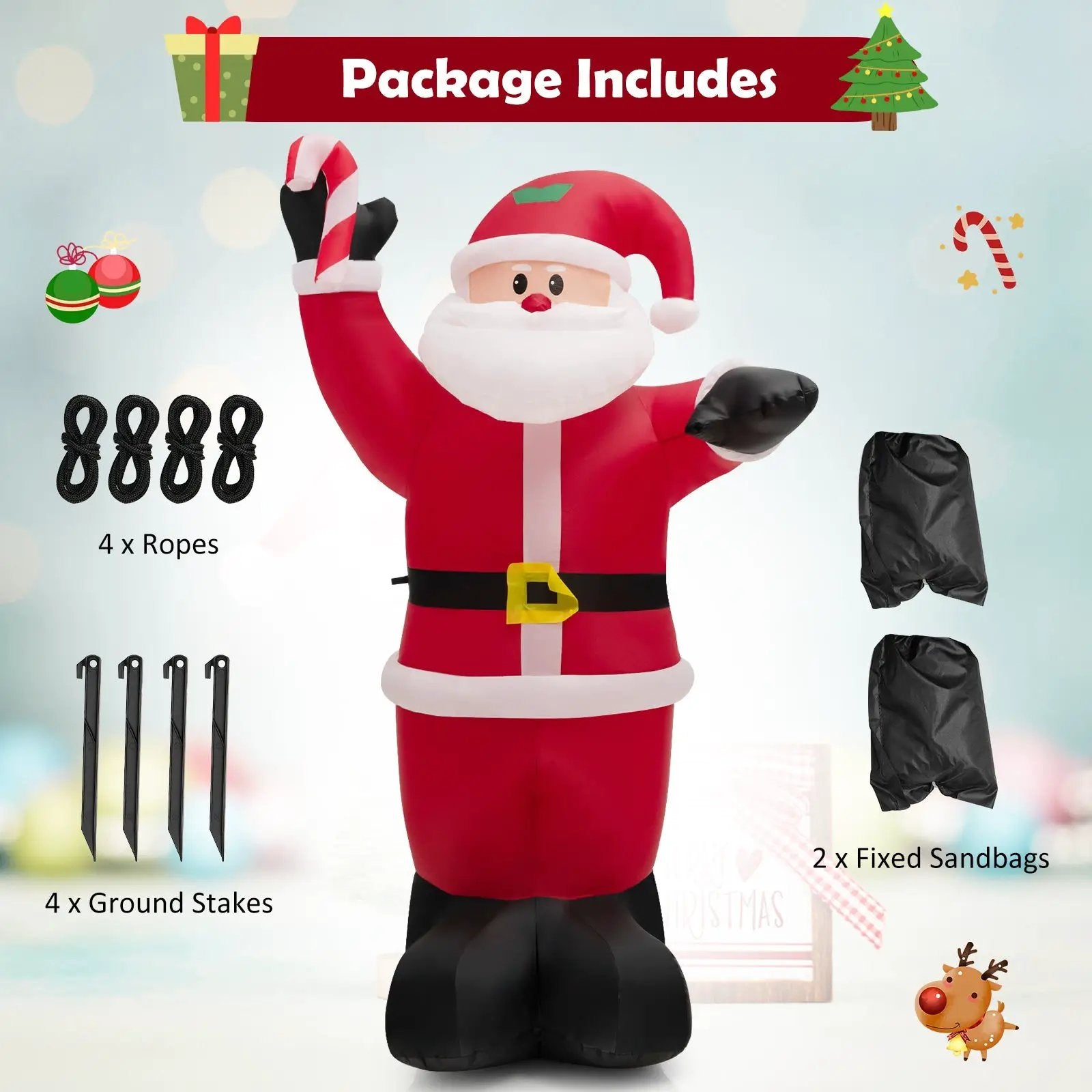 8 Feet Inflatable Santa Claus Decoration by DirectDeals