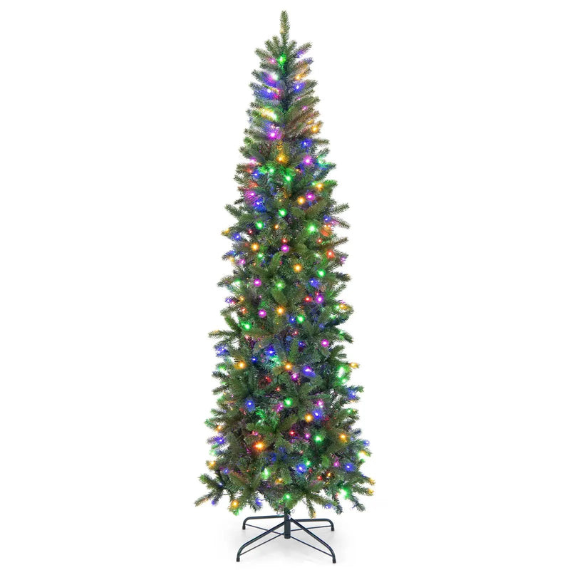 7.5 Feet Pre-lit Full Artificial Christmas Tree with Warm White and Multi-color LED Lights by DirectDeals