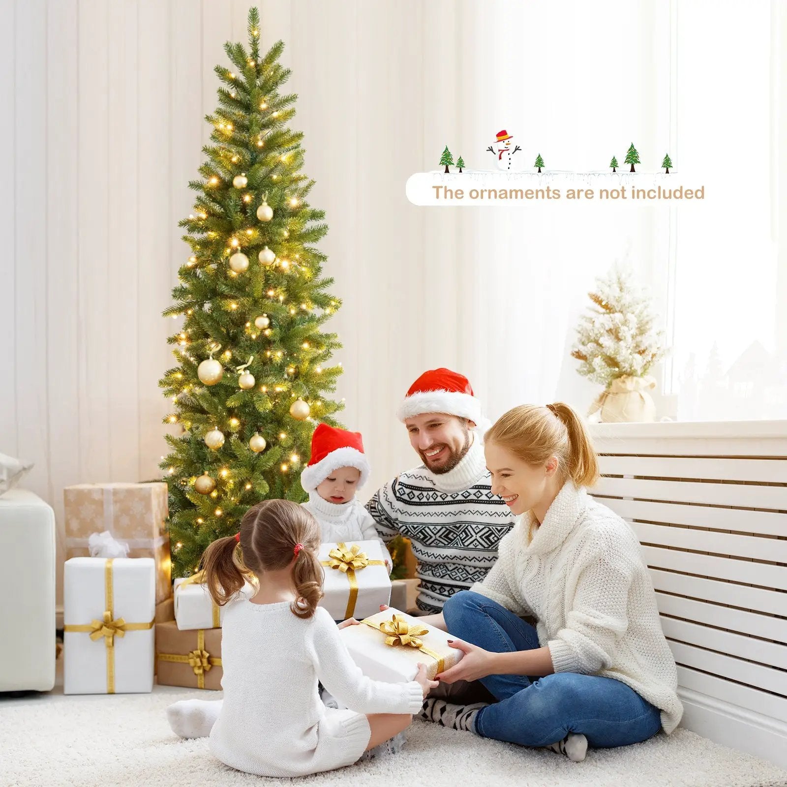 7.5 Feet Pre-lit Full Artificial Christmas Tree with Warm White and Multi-color LED Lights by DirectDeals