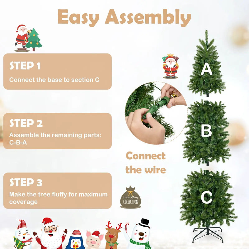 7.5 Feet Pre-lit Full Artificial Christmas Tree with Warm White and Multi-color LED Lights by DirectDeals
