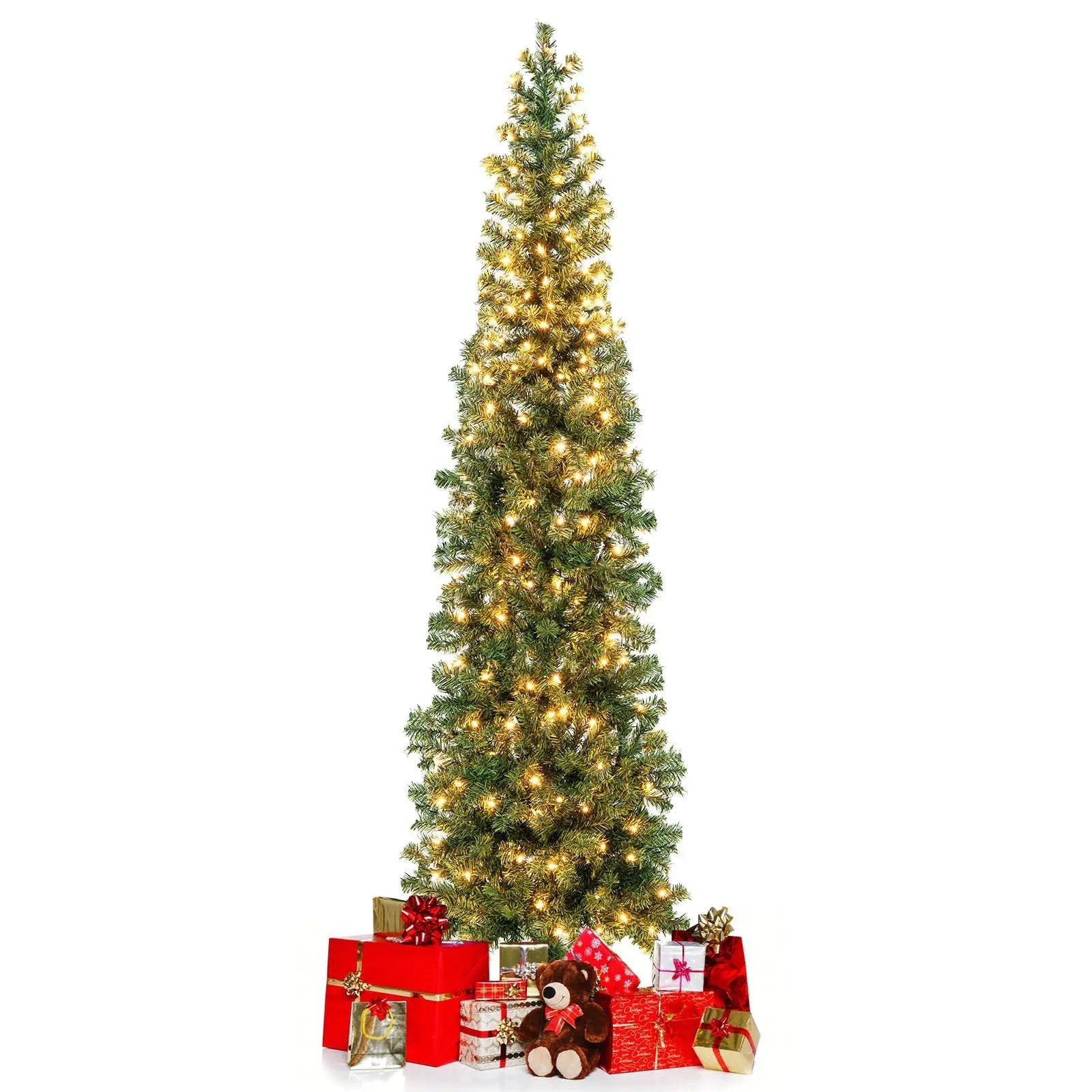 7 Feet Prelit Half-Shape Christmas Tree with 150 Lights by DirectDeals