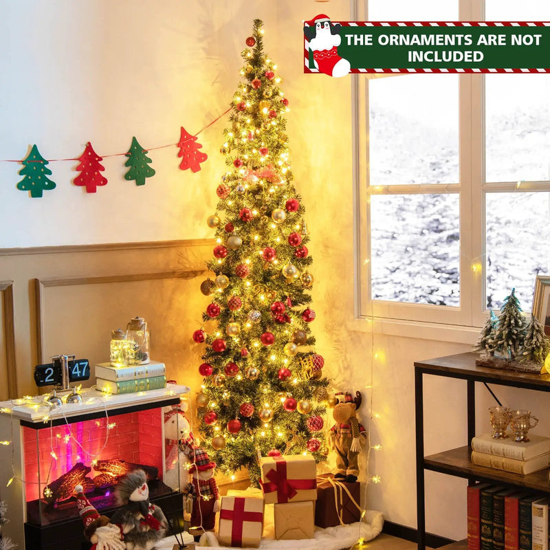 7 Feet Prelit Half-Shape Christmas Tree with 150 Lights by DirectDeals