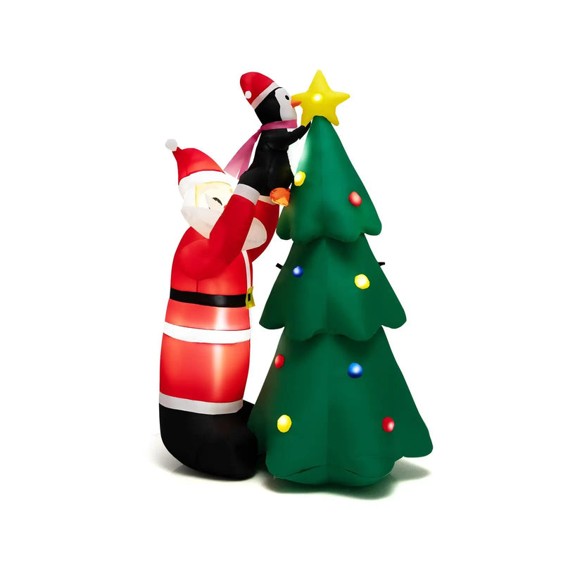 6 Feet Inflatable Christmas Tree and Santa Claus with LED and Air Blower by DirectDeals
