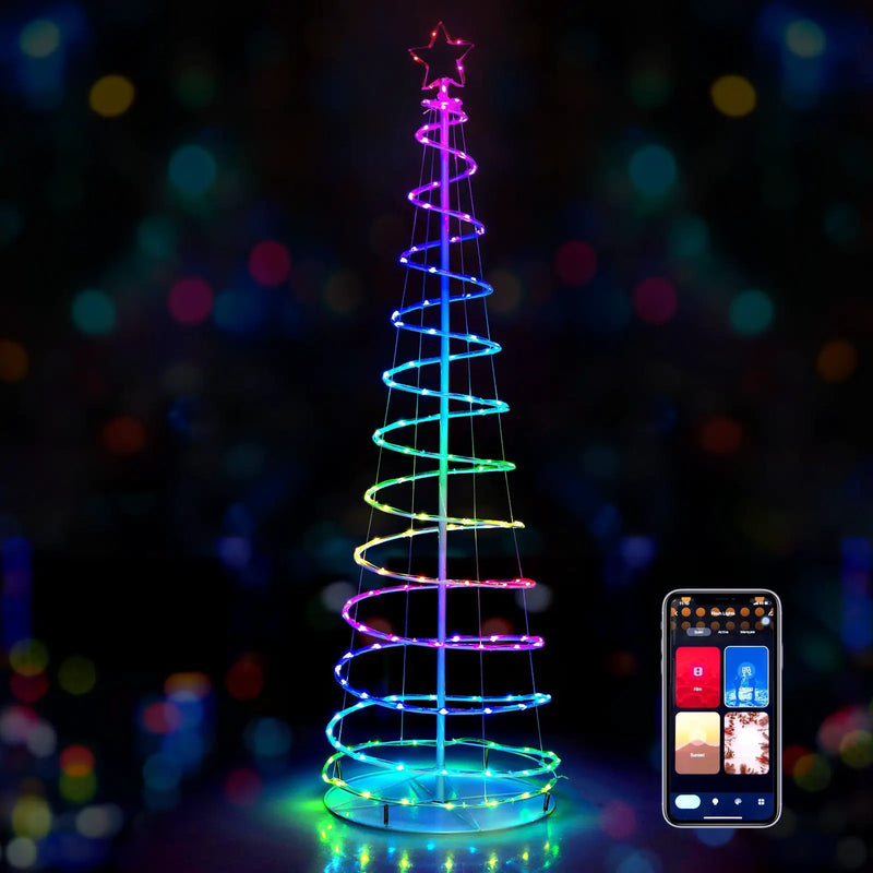 6 Feet Light Up Spiral Christmas Tree with Tree Top Star-White by DirectDeals