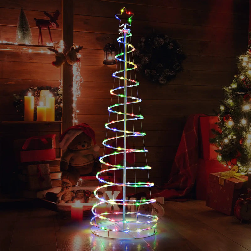 6 Feet Light Up Spiral Christmas Tree with Tree Top Star-White by DirectDeals