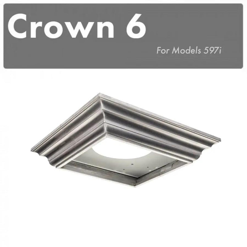 ZLINE Crown Molding #6 for Island Range Hood, CM6-597i by Farmhouse Kitchen and Bath