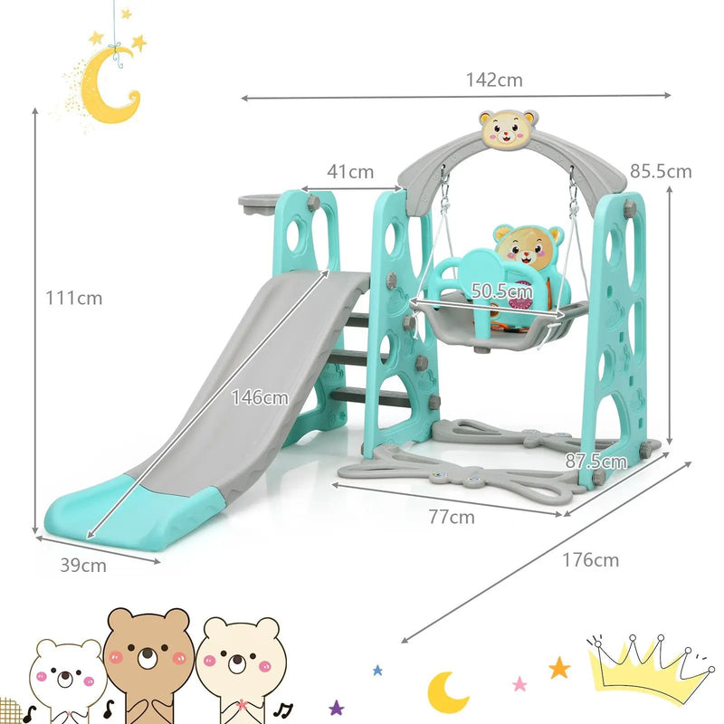 3 in 1 Toddler Climber and Swing Set Slide Playset by DirectDeals